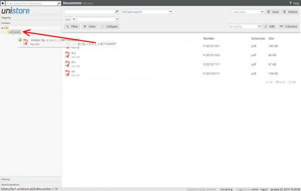 Moving document from registry to the folder