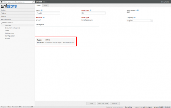 Email inbox example