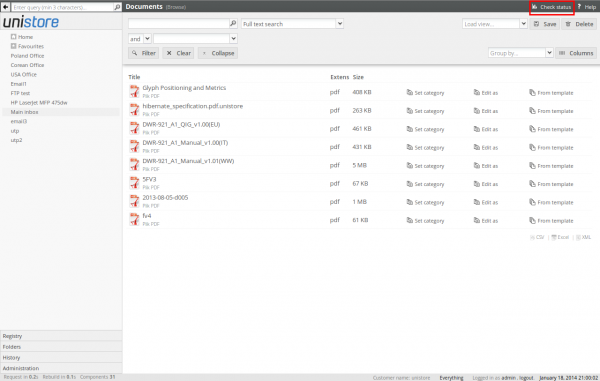 Where to check the inbox processing status