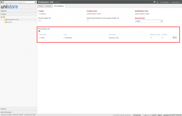 Adding custom permission to the folder