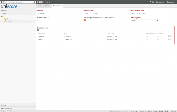 Default subfolder permissions