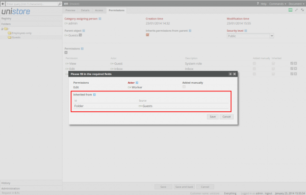 Viewing permissions inheritance
