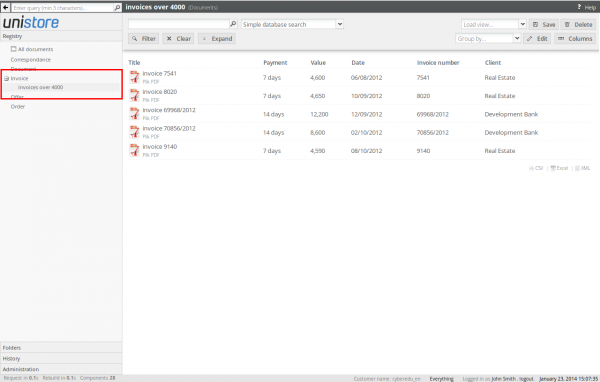 Loading the view from registry panel tree